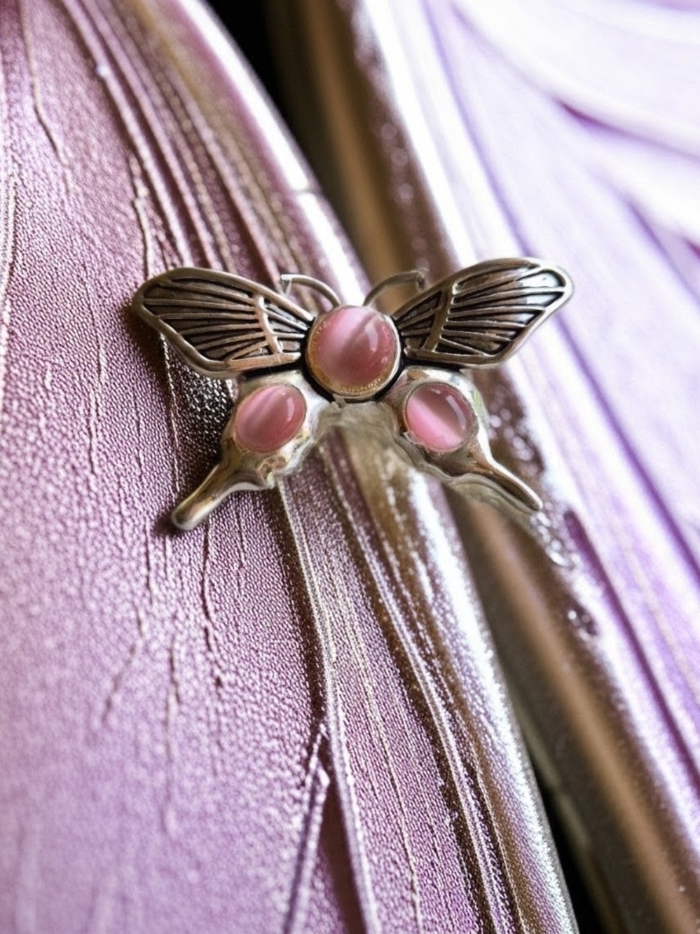 Pink Butterfly Gemstone Necklace Women Jewelry